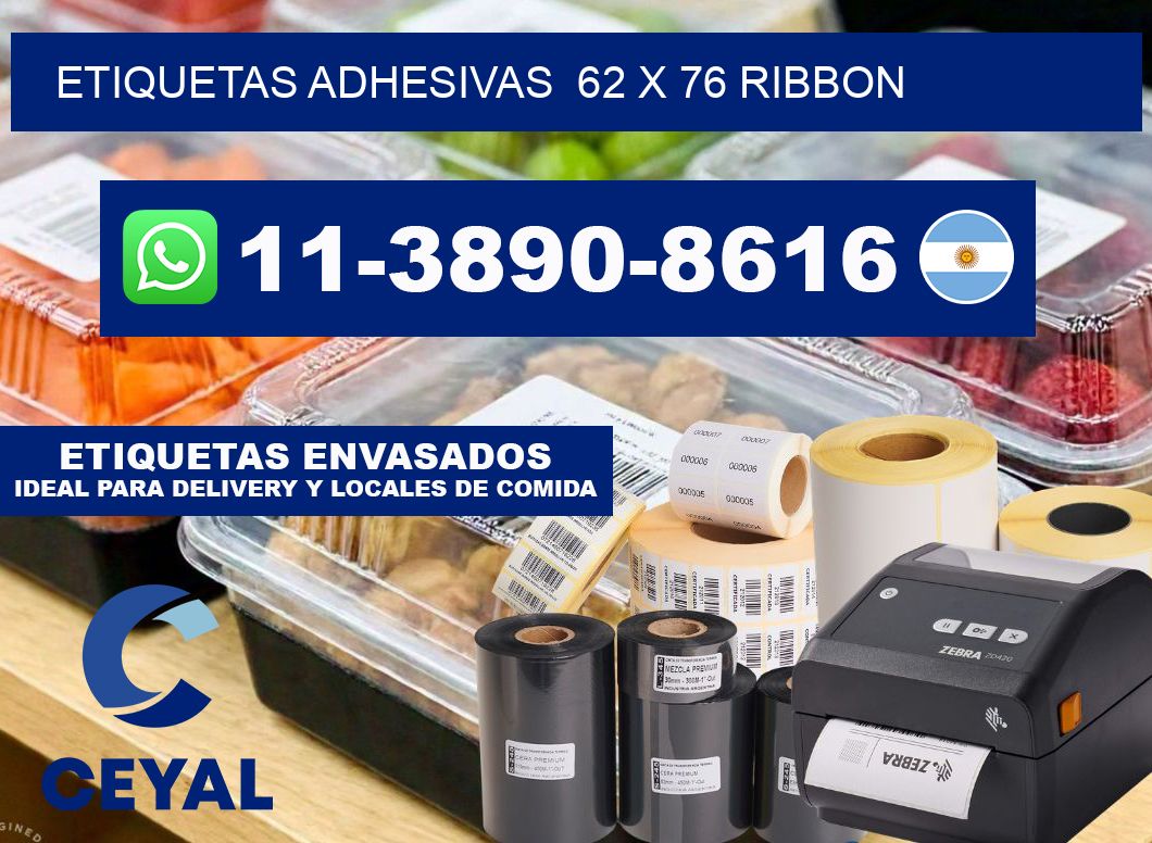 Etiquetas adhesivas 62 x 76 ribbon