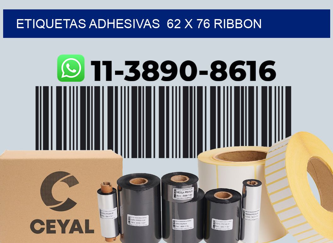 Etiquetas adhesivas 62 x 76 ribbon