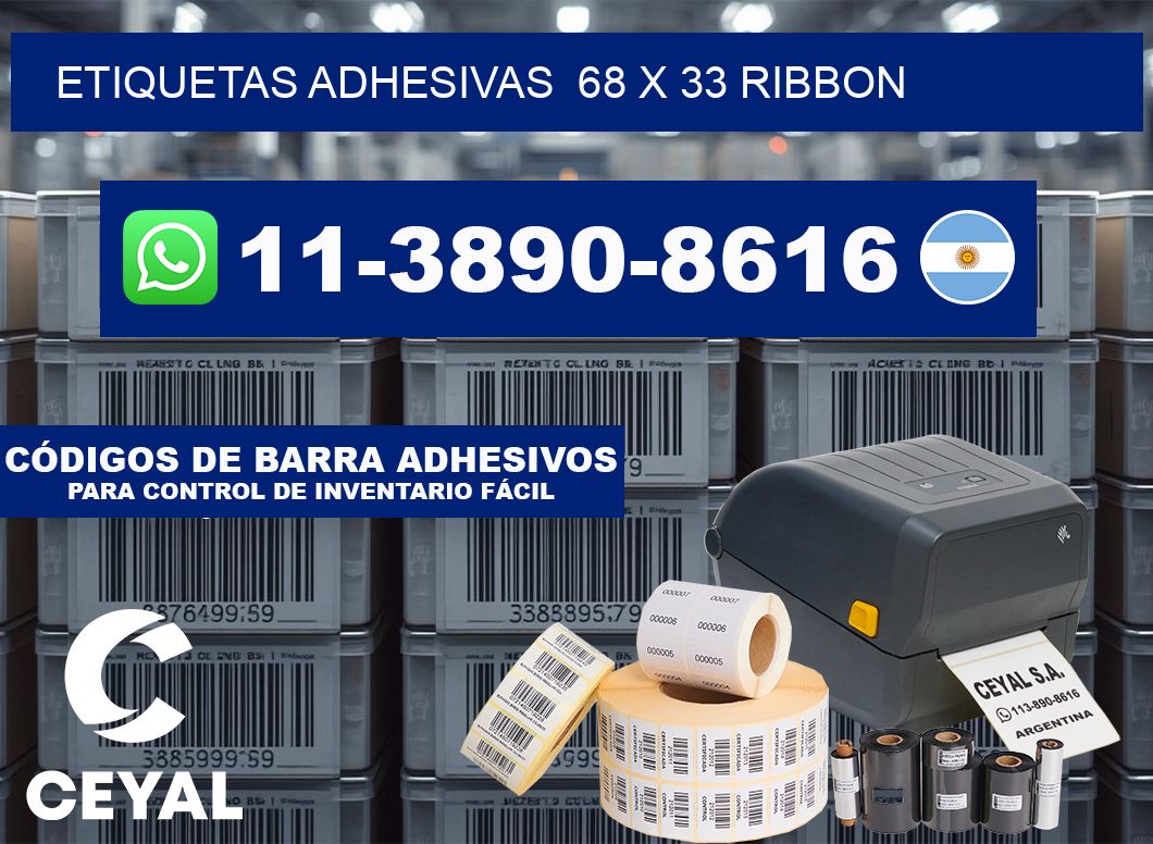 Etiquetas adhesivas  68 x 33 ribbon