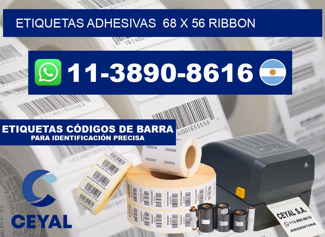 Etiquetas adhesivas  68 x 56 ribbon