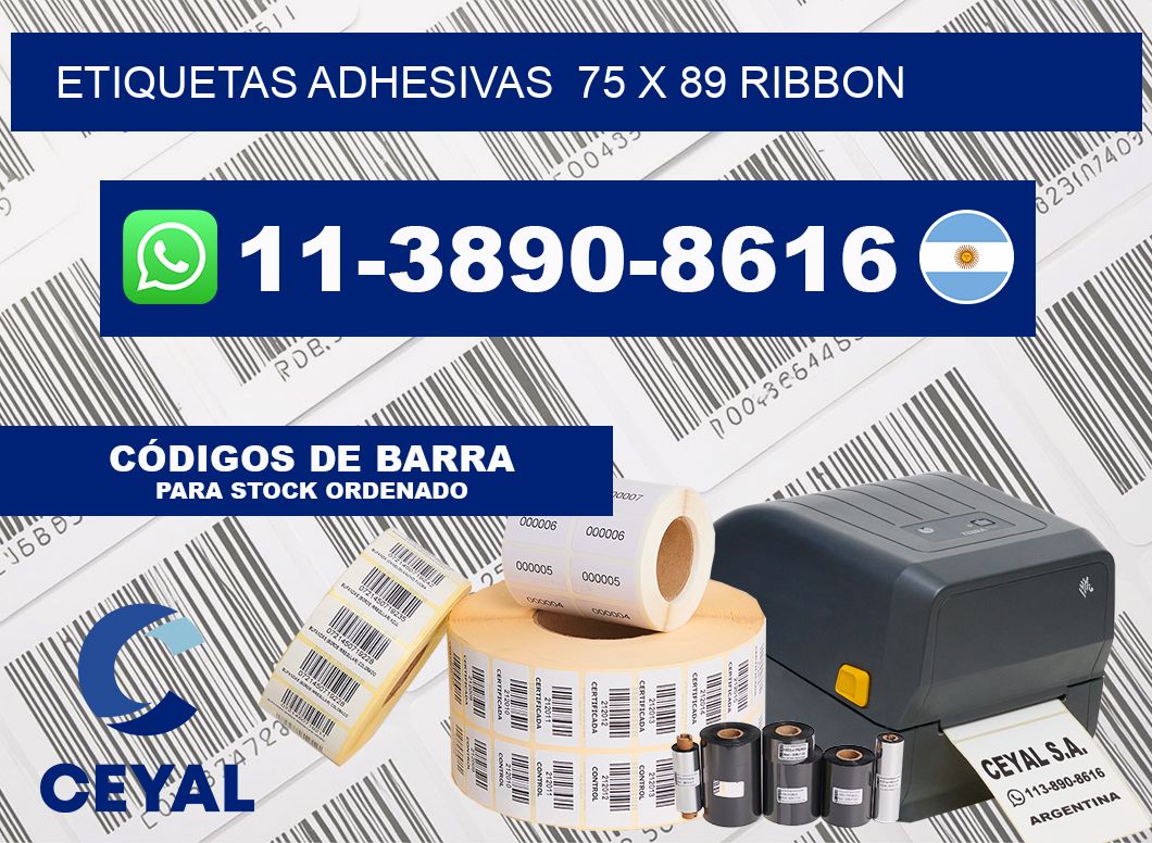 Etiquetas adhesivas  75 x 89 ribbon