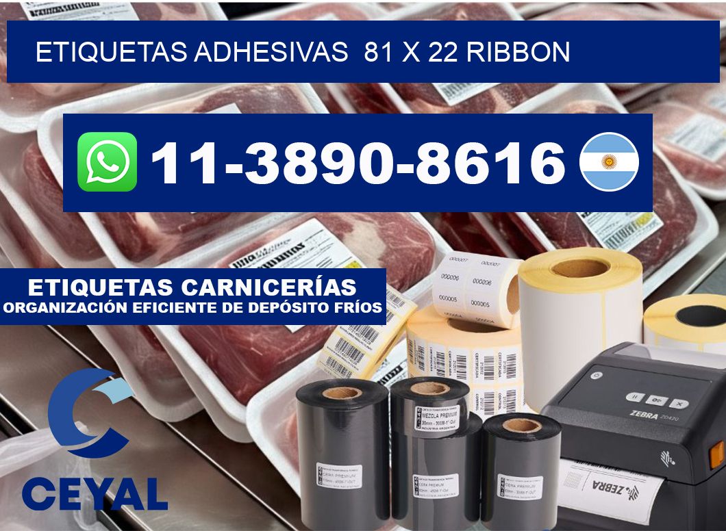 Etiquetas adhesivas  81 x 22 ribbon