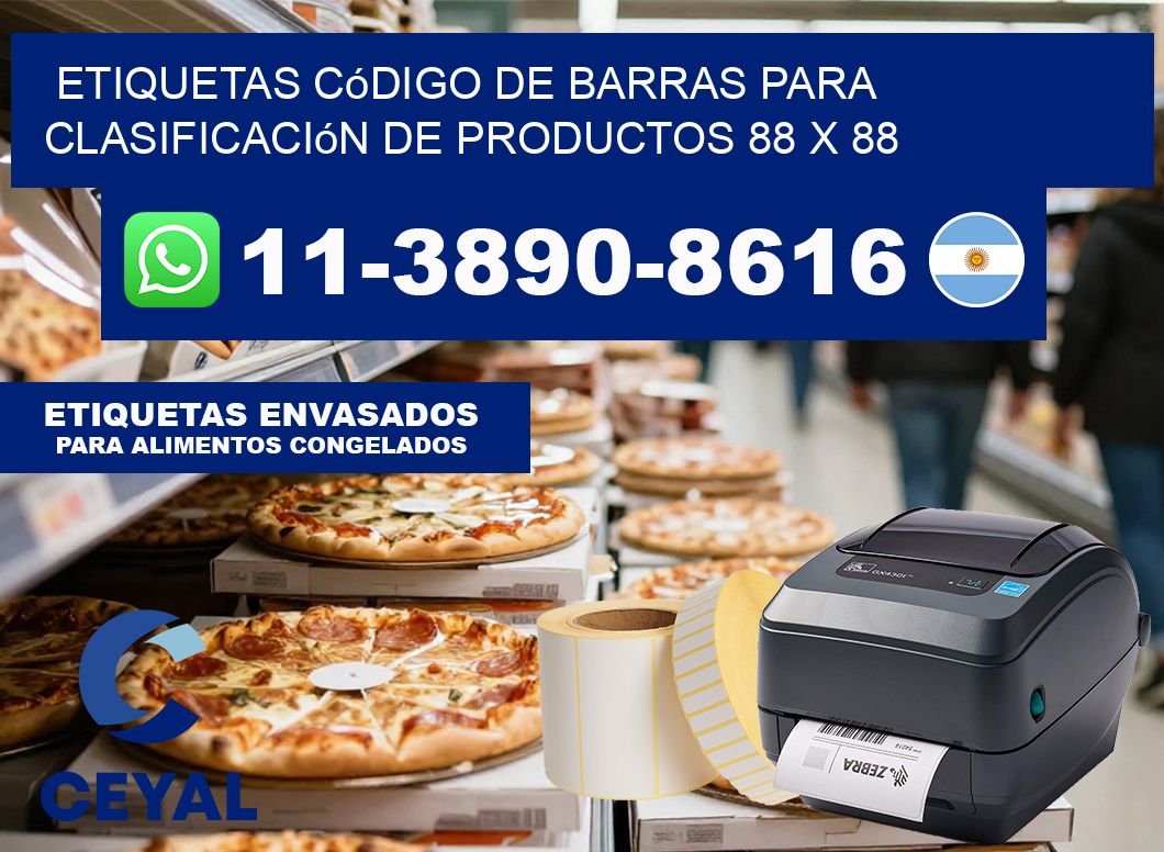 Etiquetas código de barras para clasificación de productos 88 x 88