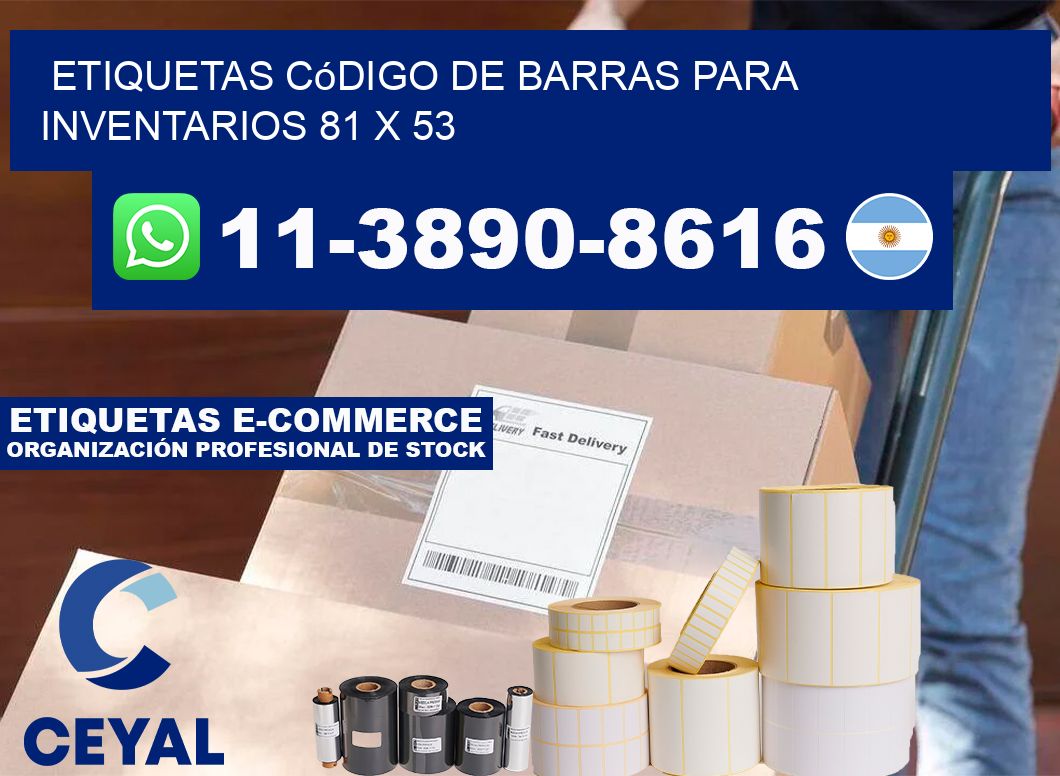Etiquetas código de barras para inventarios 81 x 53