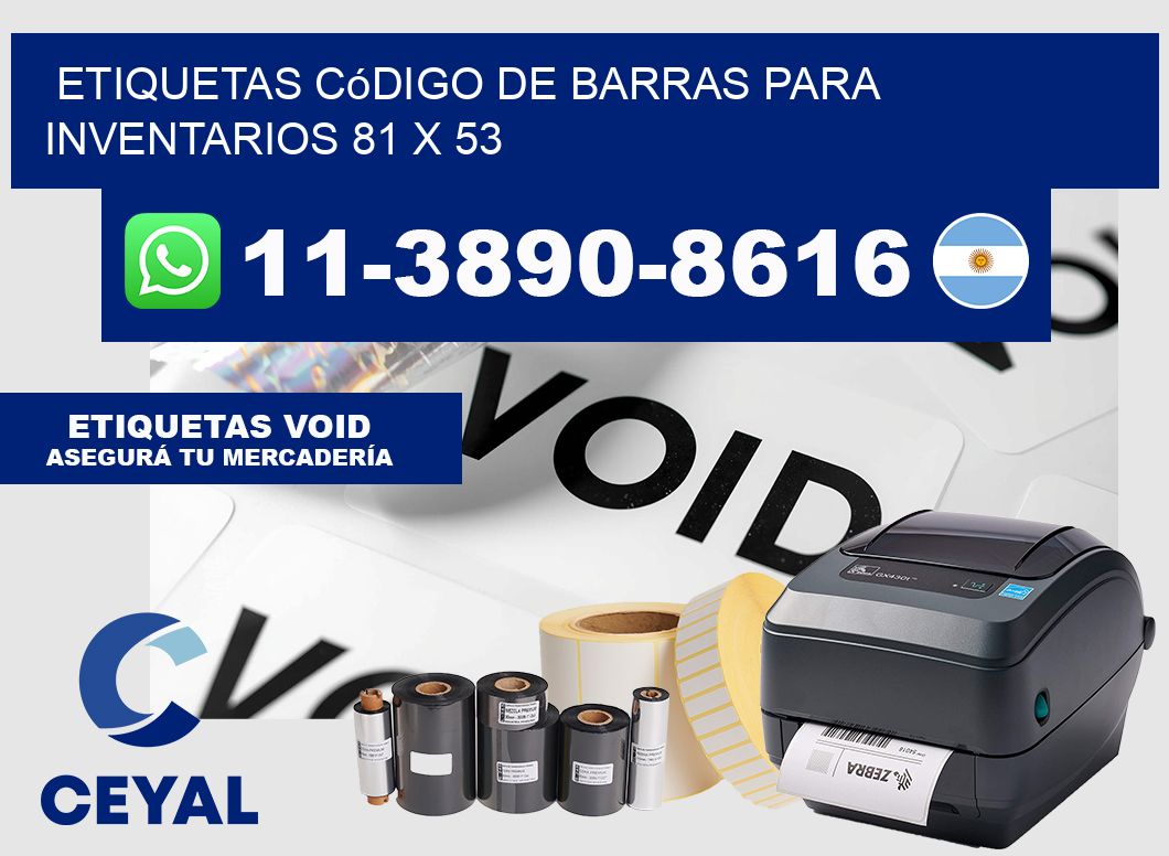 Etiquetas código de barras para inventarios 81 x 53