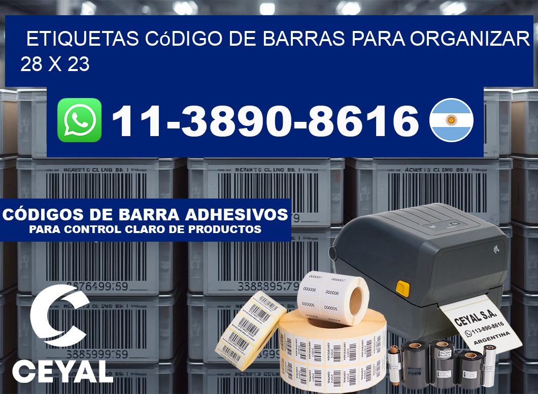 Etiquetas código de barras para organizar 28 x 23