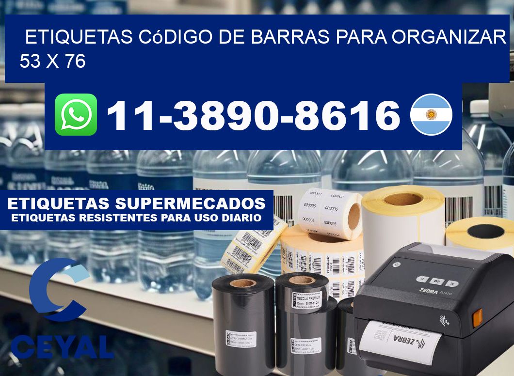 Etiquetas código de barras para organizar 53 x 76