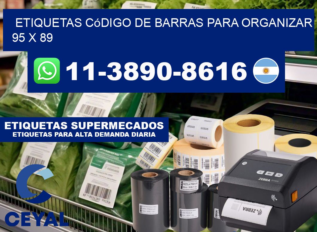 Etiquetas código de barras para organizar 95 x 89