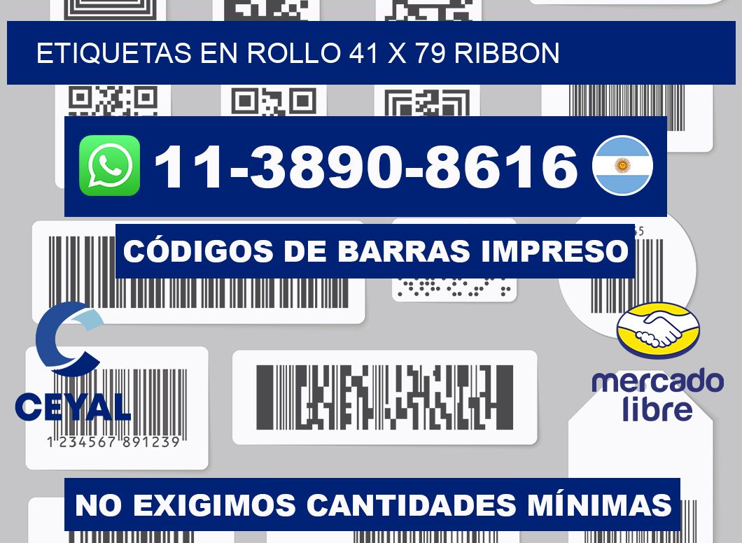 Etiquetas en rollo 41 x 79 ribbon