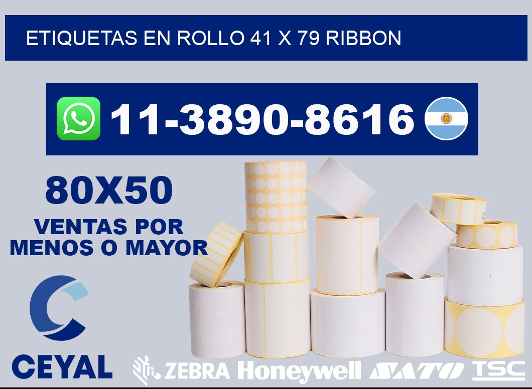 Etiquetas en rollo 41 x 79 ribbon