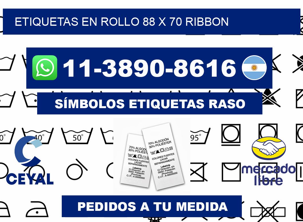Etiquetas en rollo 88 x 70 ribbon