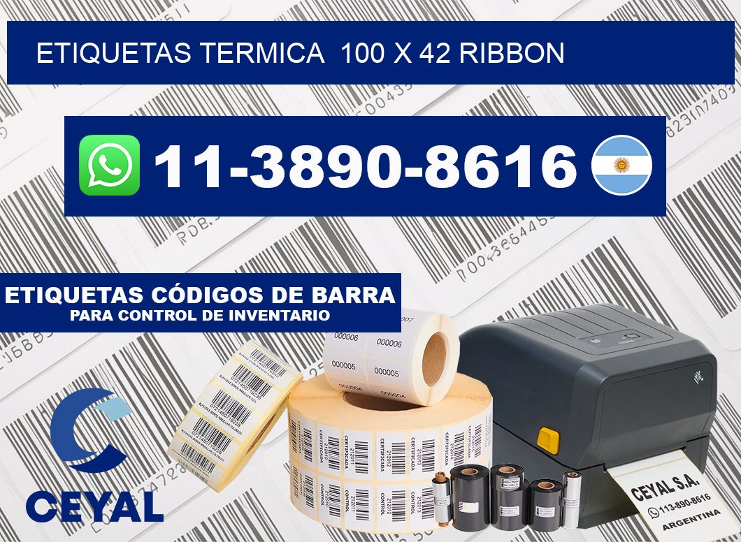 Etiquetas termica  100 x 42 ribbon
