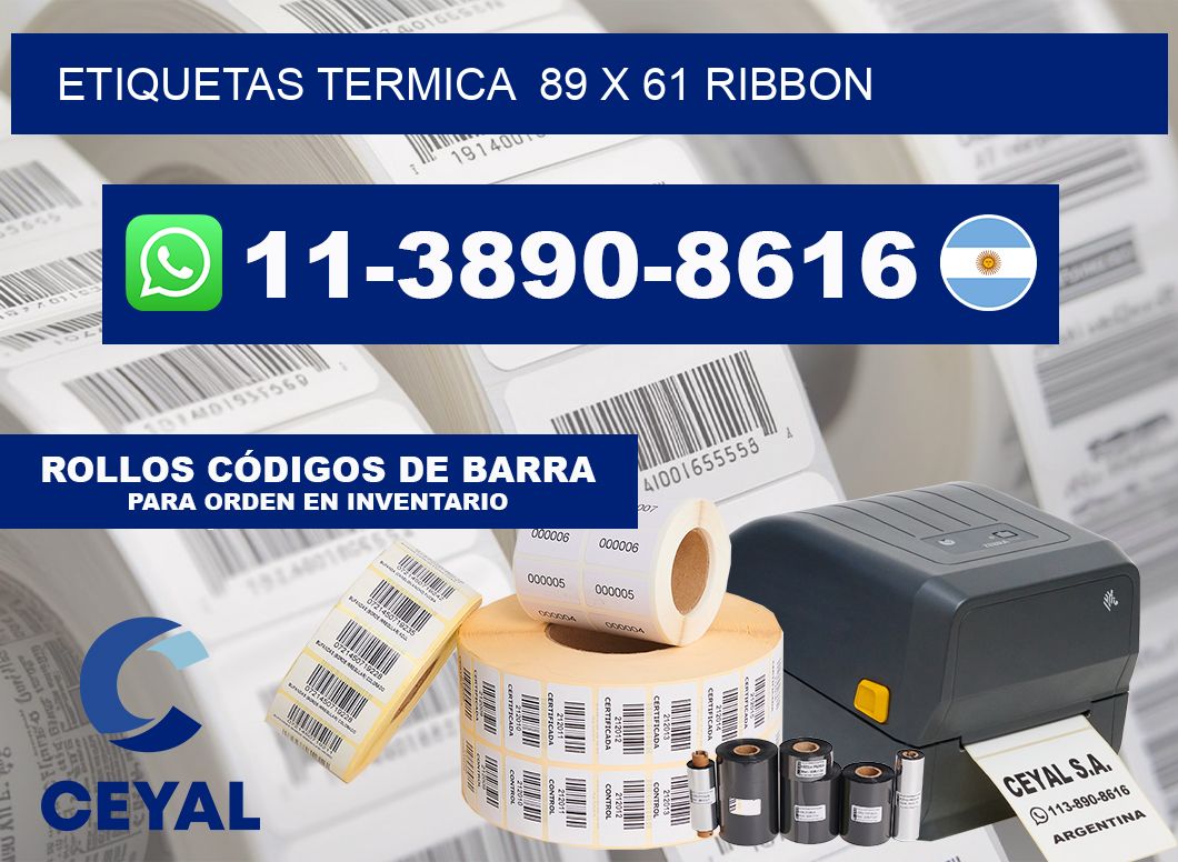 Etiquetas termica  89 x 61 ribbon