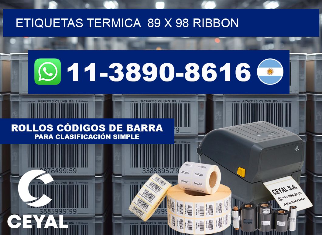Etiquetas termica  89 x 98 ribbon