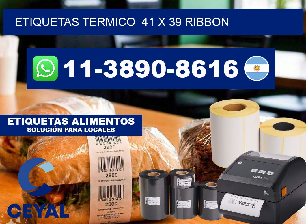 Etiquetas termico 41 x 39 ribbon