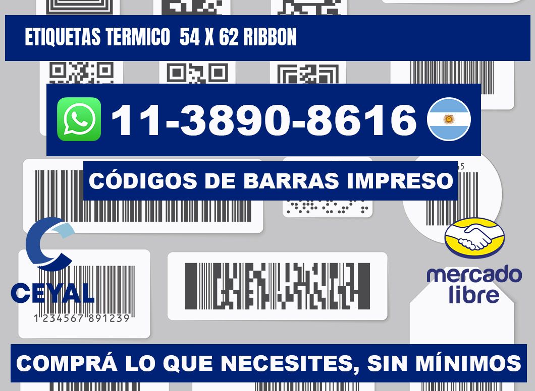 Etiquetas termico  54 x 62 ribbon