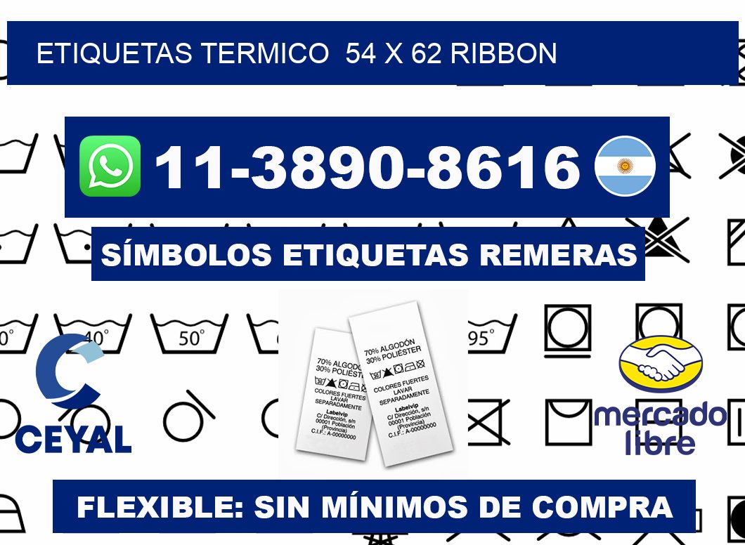 Etiquetas termico  54 x 62 ribbon
