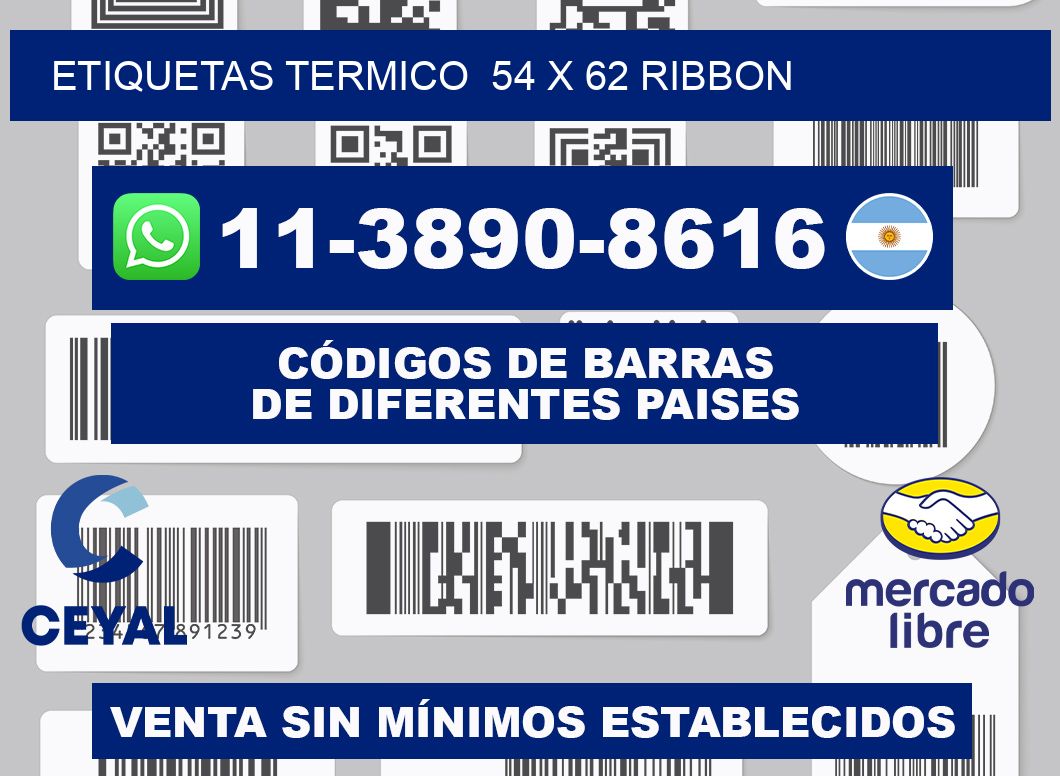 Etiquetas termico  54 x 62 ribbon