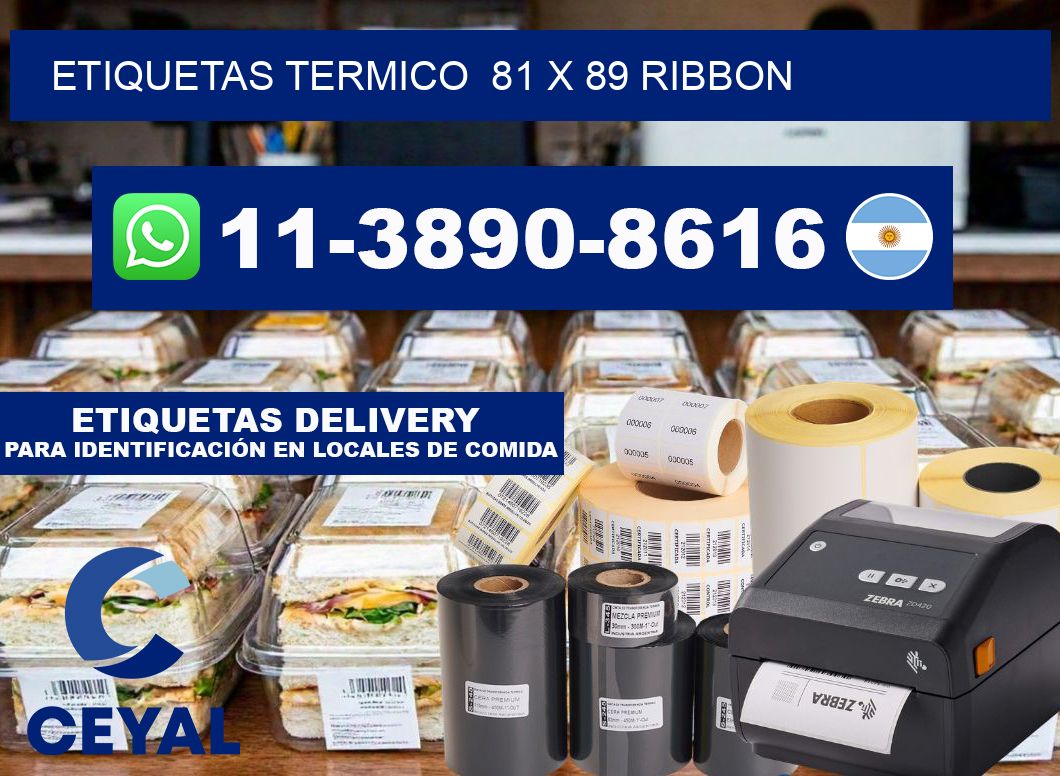 Etiquetas termico  81 x 89 ribbon