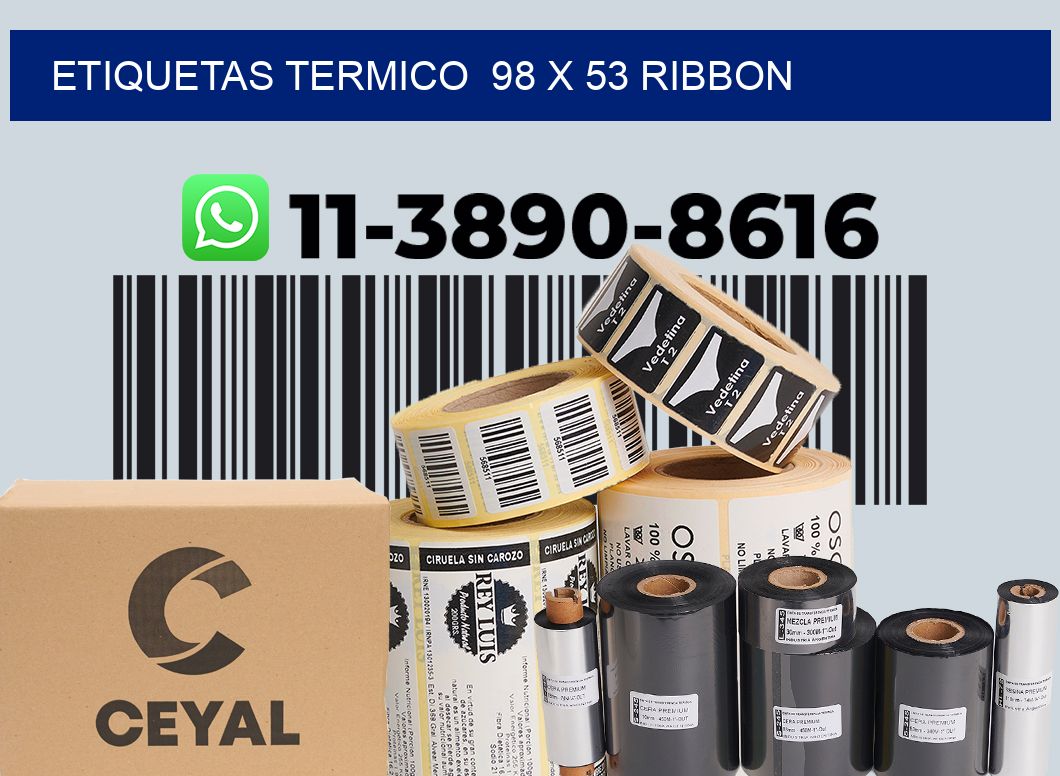 Etiquetas termico 98 x 53 ribbon