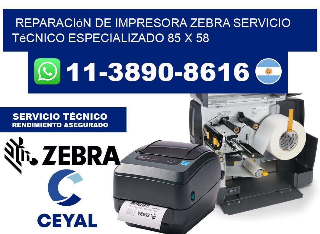 Reparación de Impresora Zebra Servicio Técnico Especializado 85 x 58