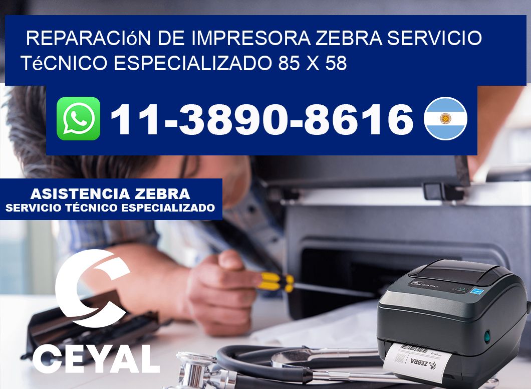 Reparación de Impresora Zebra Servicio Técnico Especializado 85 x 58