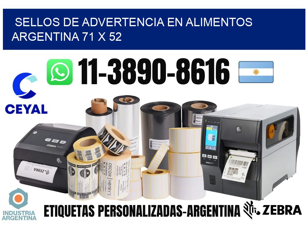 Sellos de advertencia en Alimentos argentina 71 x 52