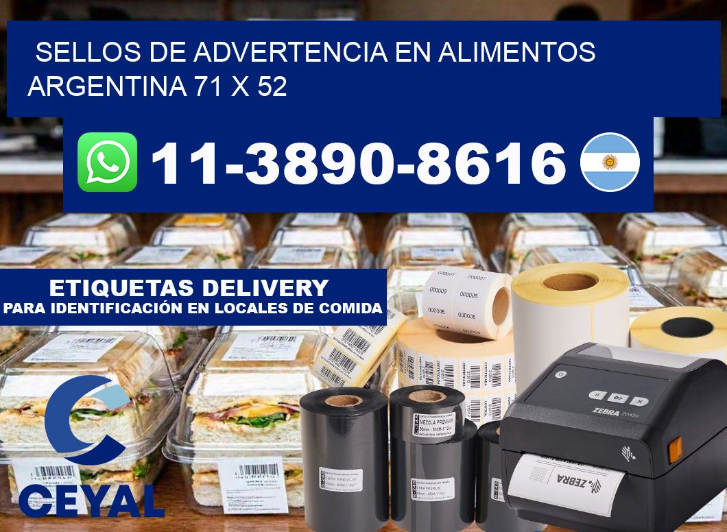 Sellos de advertencia en Alimentos argentina 71 x 52