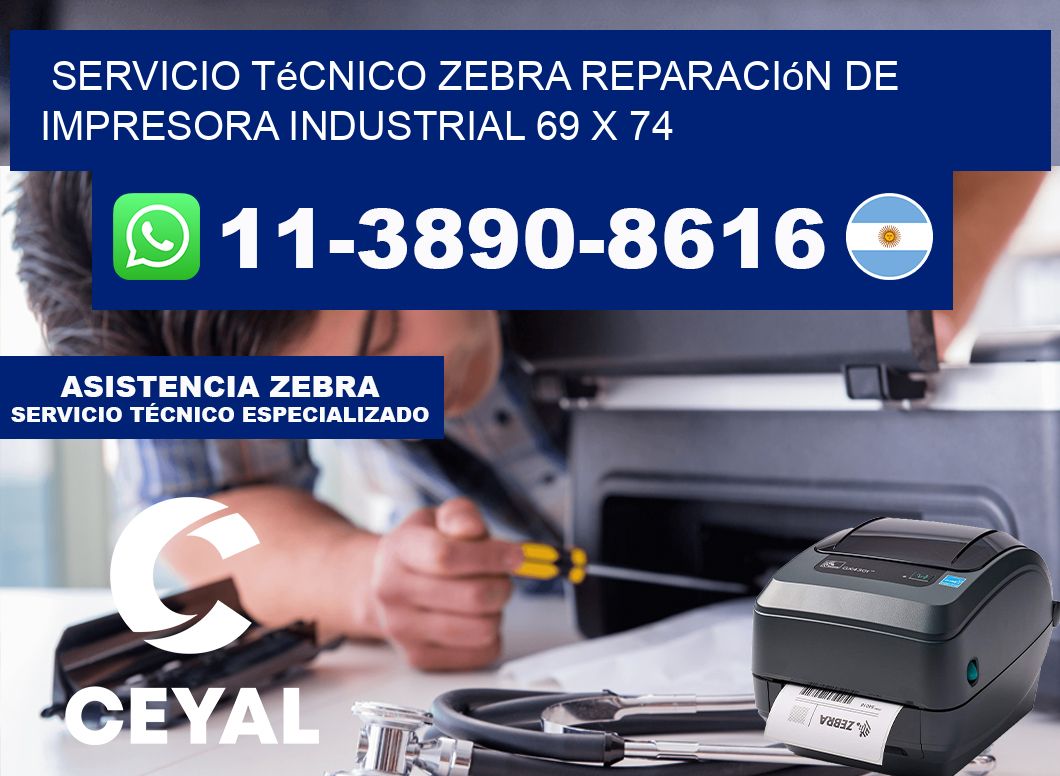 Servicio Técnico Zebra Reparación de Impresora Industrial 69 x 74