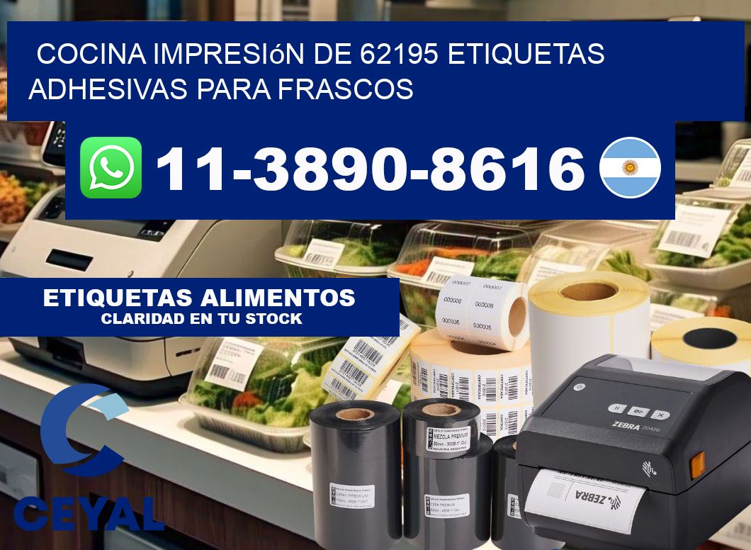 cocina impresión de 62195 etiquetas adhesivas para frascos