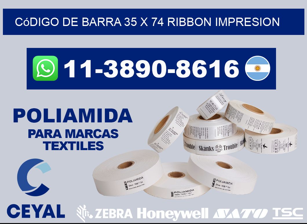 código de barra 35 x 74 ribbon impresion
