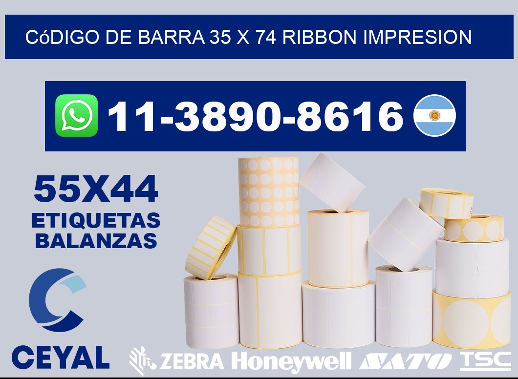 código de barra 35 x 74 ribbon impresion