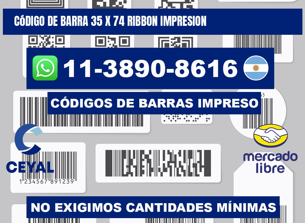 código de barra 35 x 74 ribbon impresion