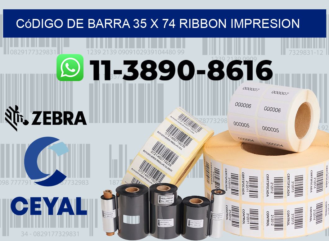 código de barra 35 x 74 ribbon impresion