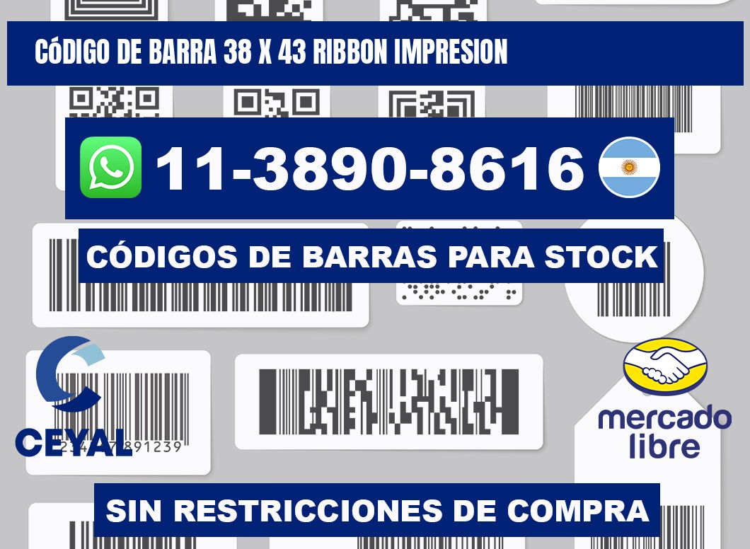 código de barra 38 x 43 ribbon impresion