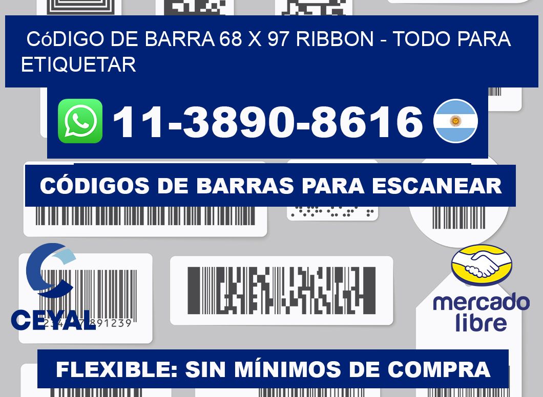 código de barra 68 x 97 ribbon - Todo para Etiquetar