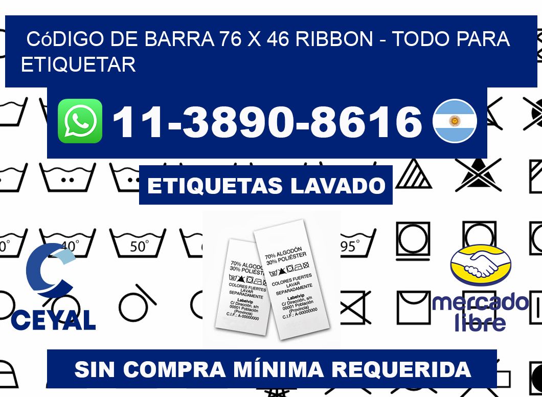 código de barra 76 x 46 ribbon - Todo para Etiquetar