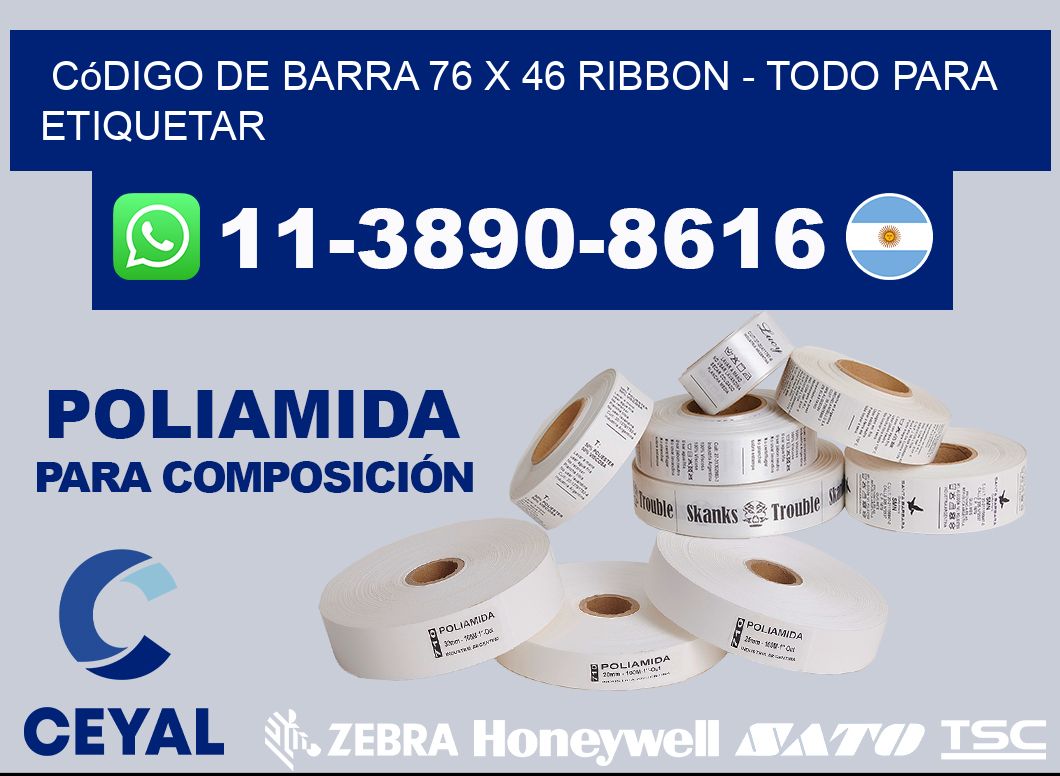 código de barra 76 x 46 ribbon - Todo para Etiquetar