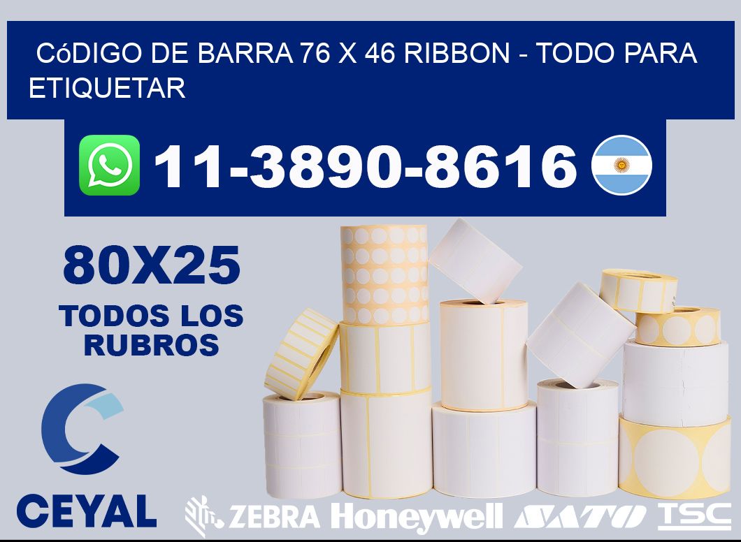 código de barra 76 x 46 ribbon - Todo para Etiquetar