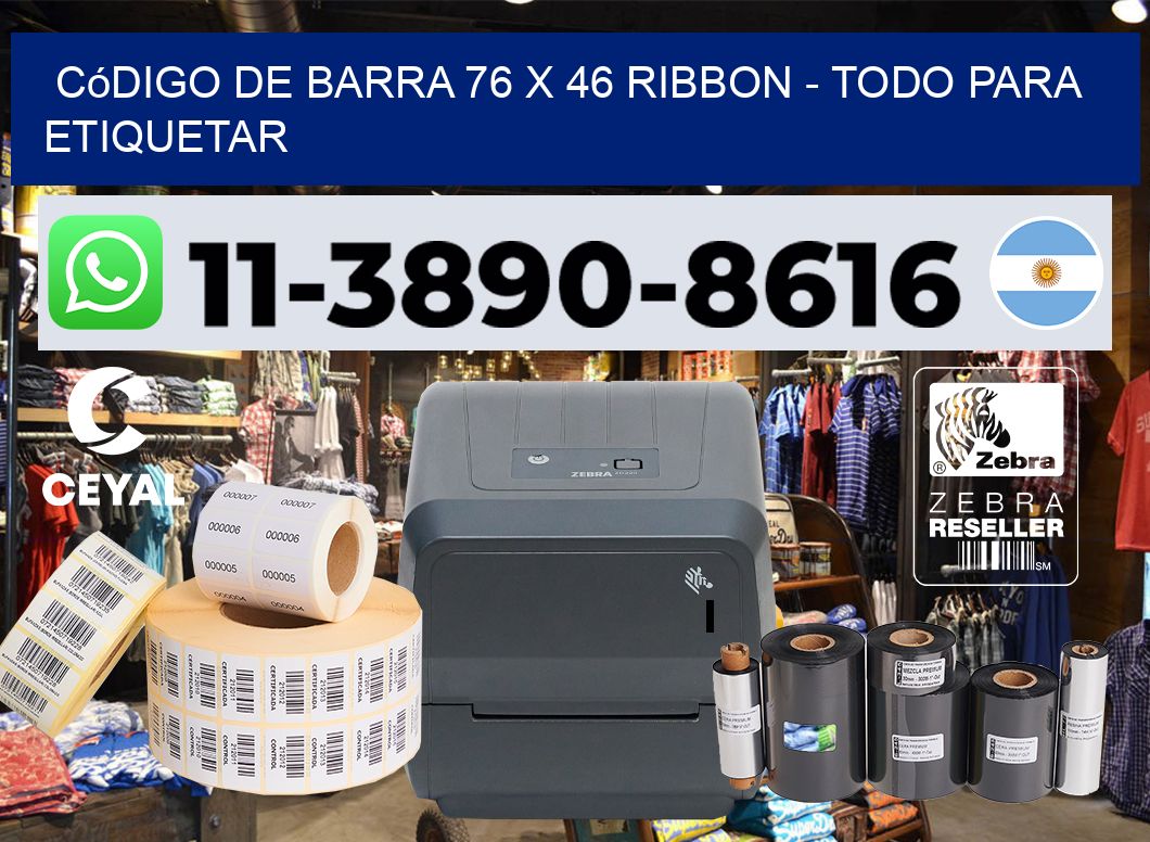 código de barra 76 x 46 ribbon – Todo para Etiquetar