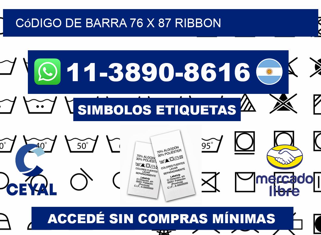 código de barra 76 x 87 ribbon