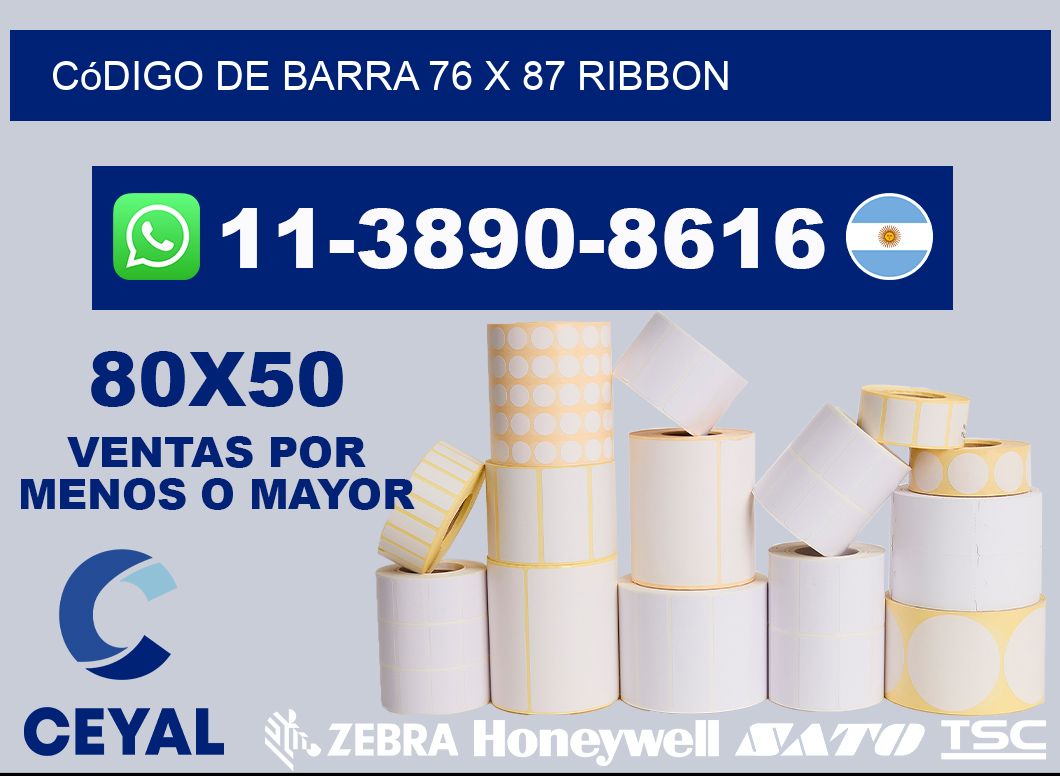 código de barra 76 x 87 ribbon