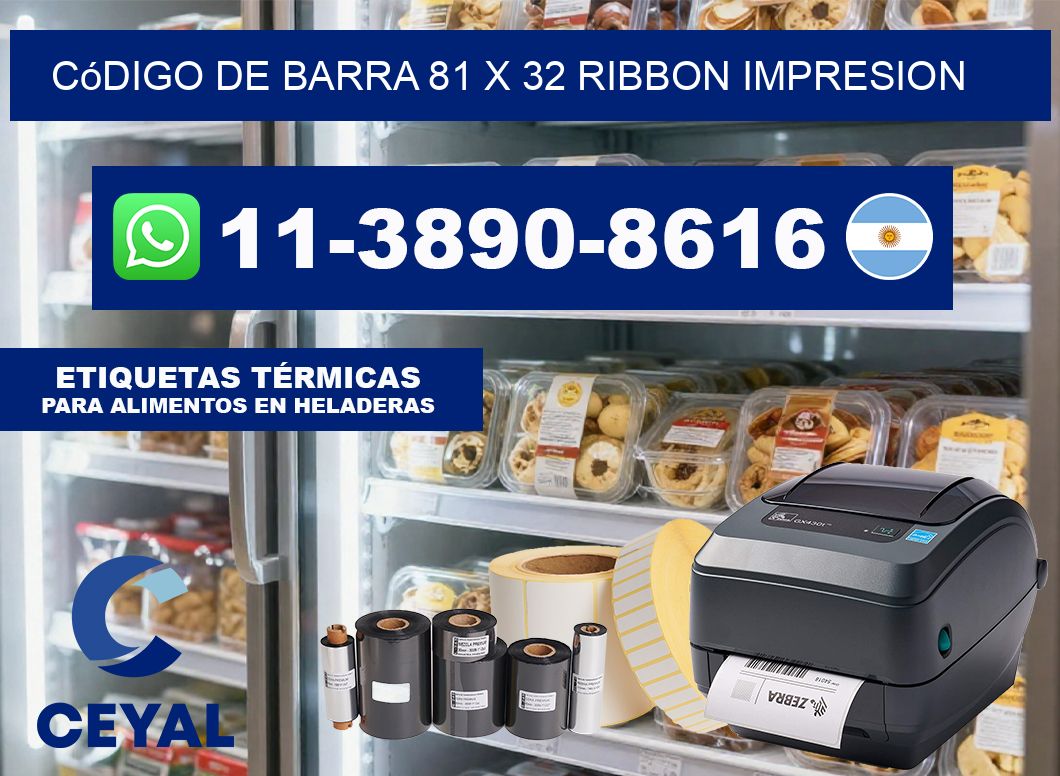 código de barra 81 x 32 ribbon impresion