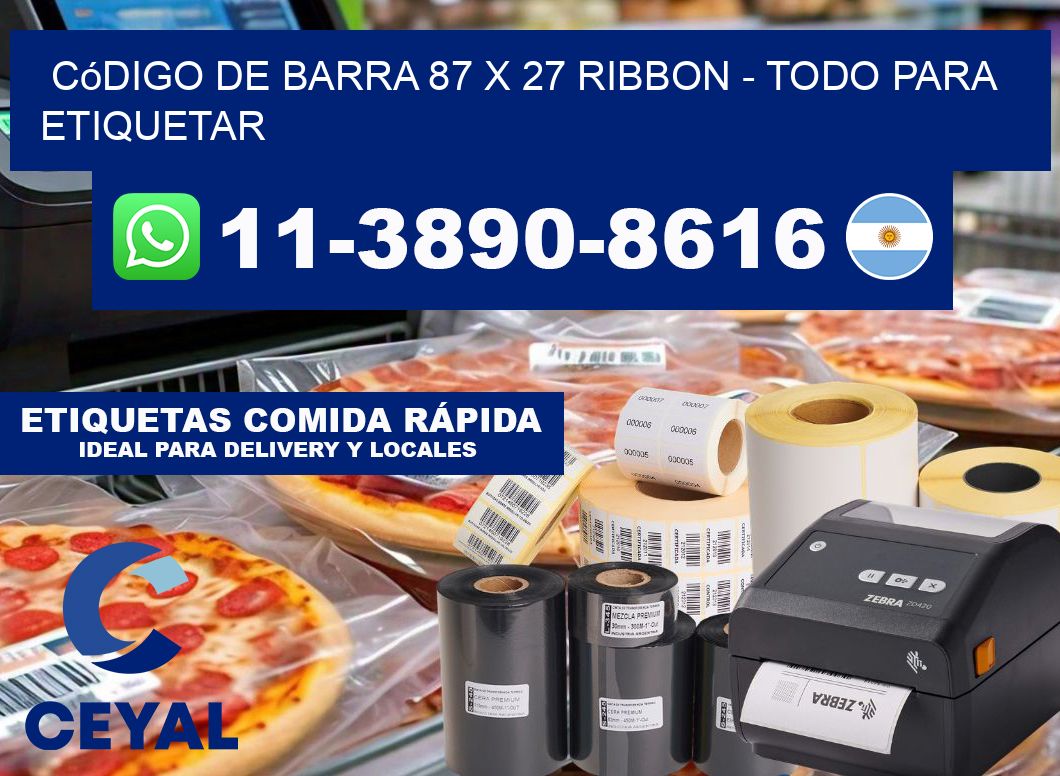 código de barra 87 x 27 ribbon - Todo para Etiquetar