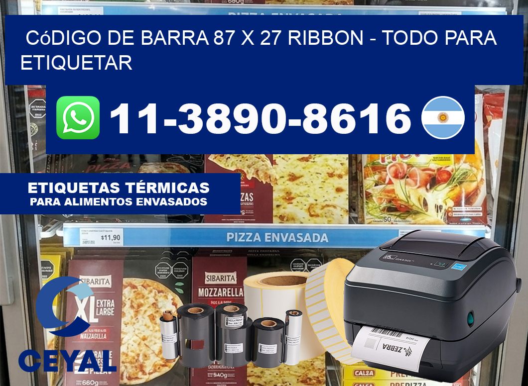 código de barra 87 x 27 ribbon – Todo para Etiquetar