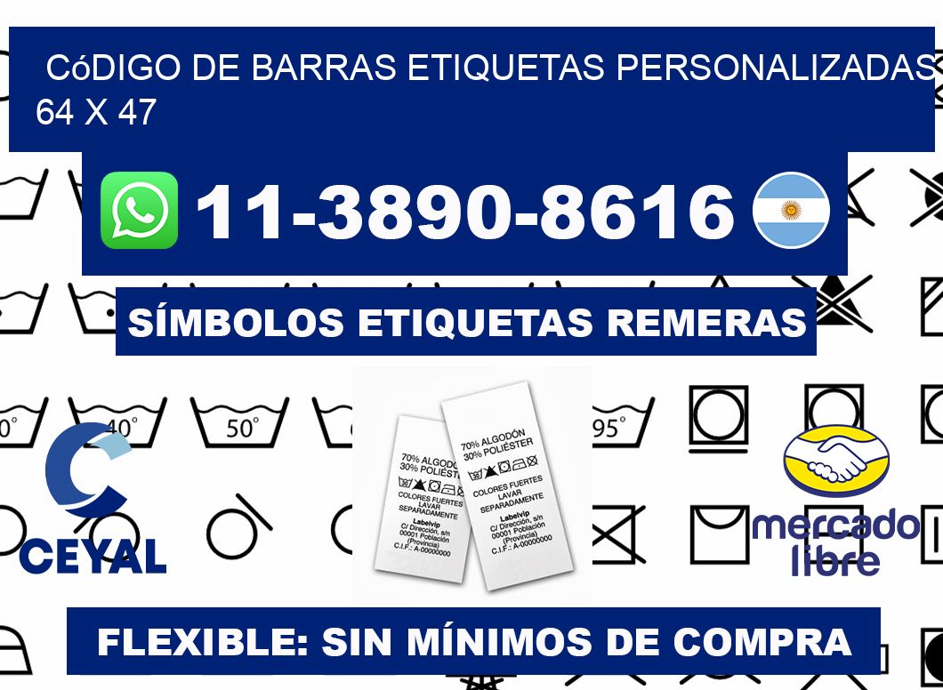 código de barras etiquetas personalizadas 64 x 47
