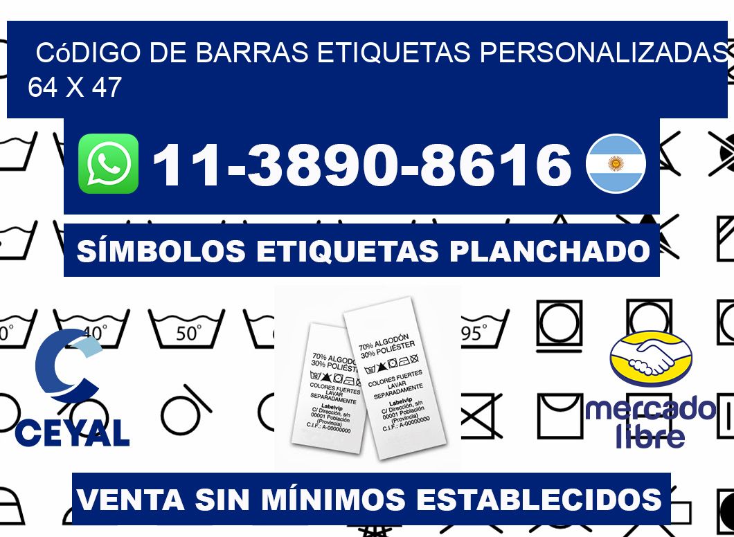 código de barras etiquetas personalizadas 64 x 47