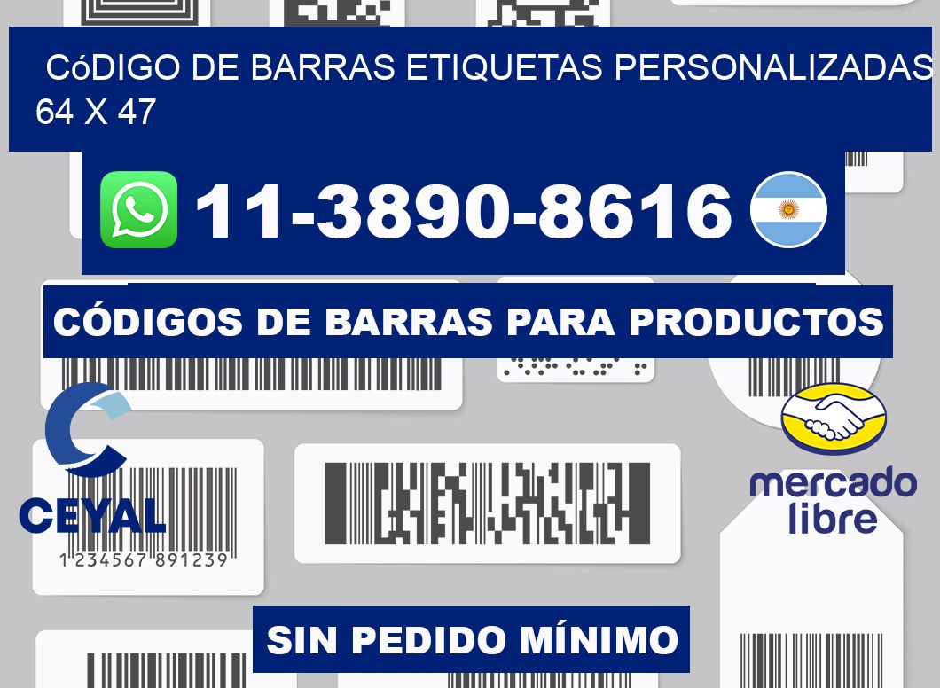 código de barras etiquetas personalizadas 64 x 47
