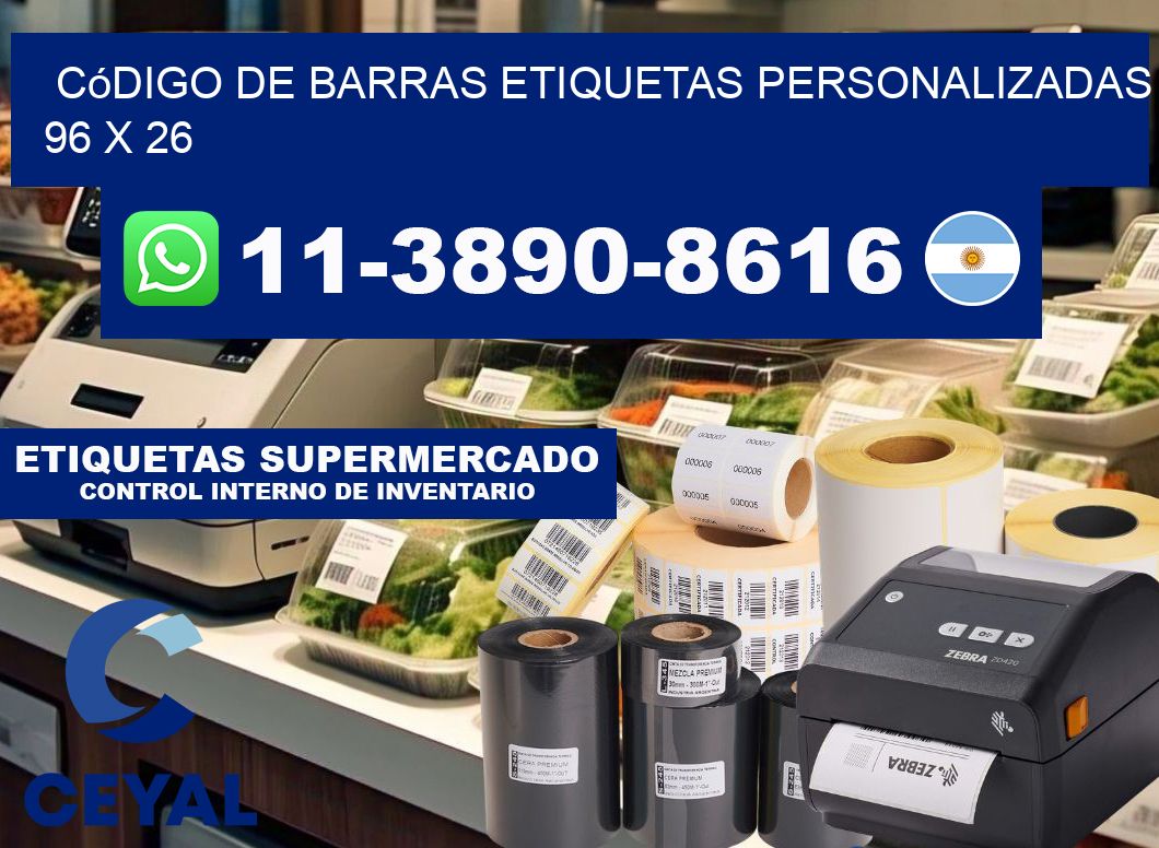código de barras etiquetas personalizadas 96 x 26