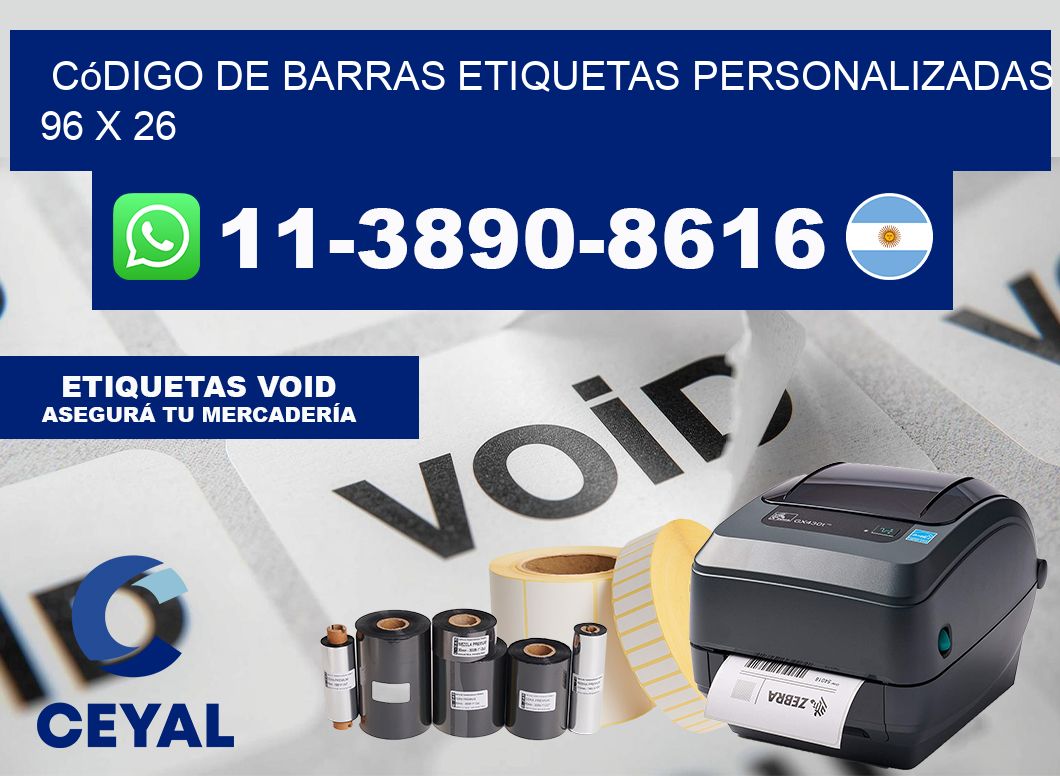 código de barras etiquetas personalizadas 96 x 26